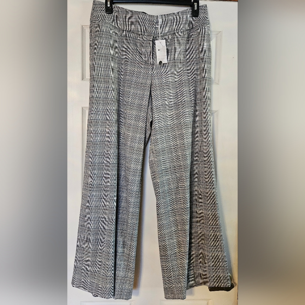 NWT Lane Bryant Gray and Black Plaid Wide-Leg Pants